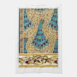 Paño De Cocina Art nouveau peacock textil deco verneuil azul