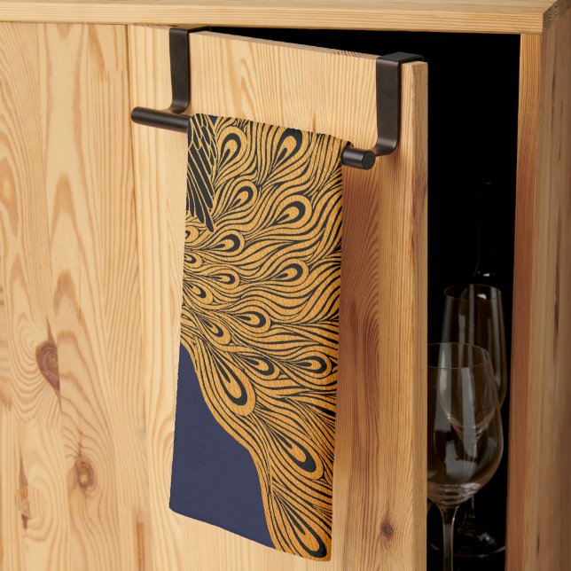 Paño De Cocina Art Nouveau Peacock Will Bradley (Pliegue de tercios)