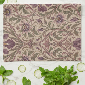 Paño De Cocina Art Nouveau vintage Iris & Passionflower Damask