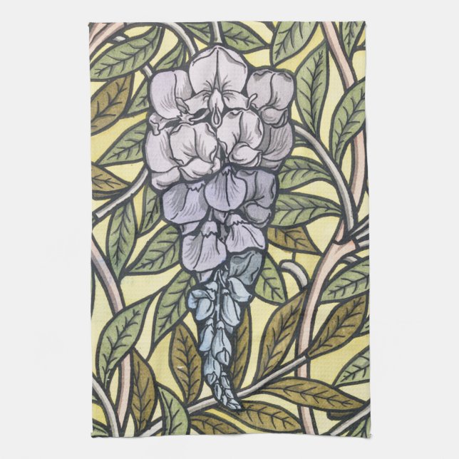 Paño De Cocina Art nouveau wisteria flower pattern   (Vertical)