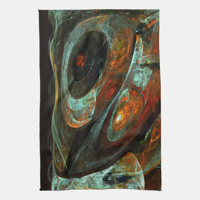 Paño De Cocina Arte abstracto de división de tiempo (Vertical)