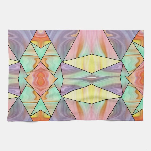 Paño De Cocina Arte abstracto moderno boho de mármol (Horizontal)