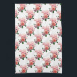Paño De Cocina Arte acuarela de plantilla floral de rosas rojas r<br><div class="desc">Plantilla Floral De Roses Rojos Rosa Watercolor Art Moderno Toalla De Cocina.</div>
