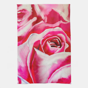 Paño De Cocina Arte acuarela de rosa