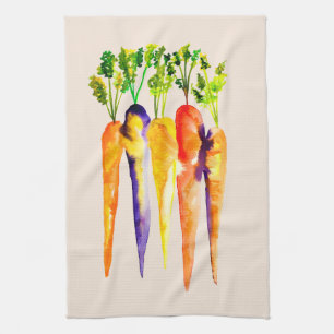 Paño De Cocina Arte acuarela de zanahorias simples