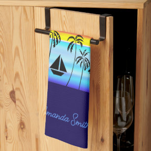 Paño De Cocina Arte africano moderno, navegación tropical por ata