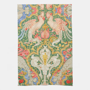 Paño De Cocina Arte Antiguo de Walter Crane de Cacatúa y Pavo Rea