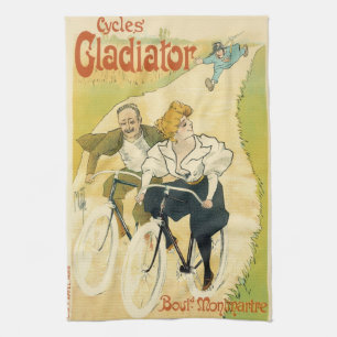 Paño De Cocina Arte Antiguo Modernista, Bicicletas Gladiator Cycl