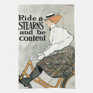 Paño De Cocina Arte Antiguo Modernista, Monta Bicicletas de Stern
