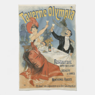 Paño De Cocina Arte Antiguo Modernista, Restaurante Taverne Olymp