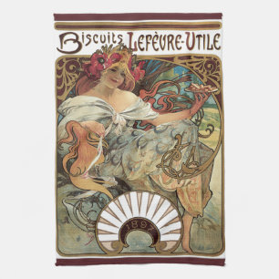 Paño De Cocina Arte Antiguo Moderno, Galletas por Alphonse Mucha