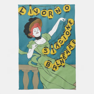 Paño De Cocina Arte Antiguo Moderno, Livorno Señorita Bailando