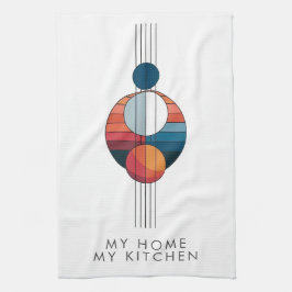 Paño De Cocina Arte Bauhaus en cinco líneas y esferas
