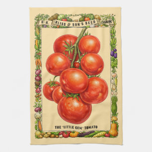 Paño De Cocina Arte Botánico de Tomates Era Victoriana Retro