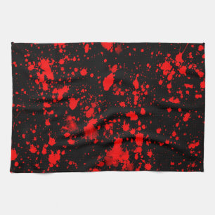 Paño De Cocina Arte colorido de salpicaduras de pintura negra roj