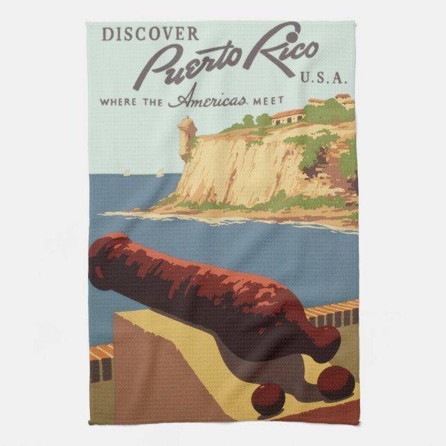 Paño De Cocina Arte de cartel de viaje vintage, ¡Descubre Puerto  (Vertical)