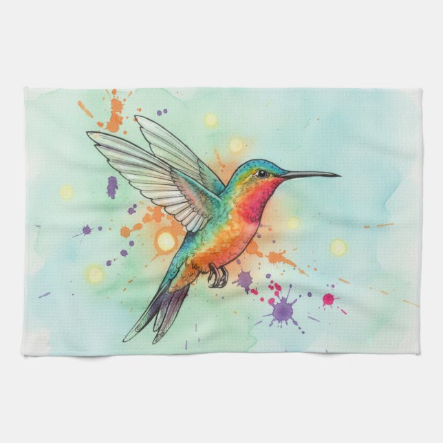 Paño De Cocina Arte de Colibrí (Horizontal)