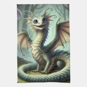 Paño De Cocina Arte de criatura de fantasía linda Dragon Jabberwo