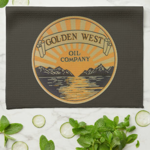 Paño De Cocina Arte de etiqueta de producto vintage, Golden West 