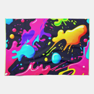 Paño De Cocina Arte de explosión de color líquido abstracto