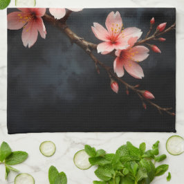 Paño De Cocina Arte de Flor de Melocotón Vietnamita