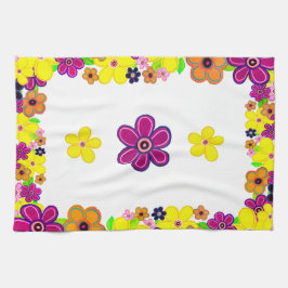 Paño De Cocina Arte de flores luminosas abstractas