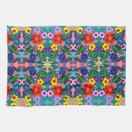 Paño De Cocina Arte de flores luminosas abstractas