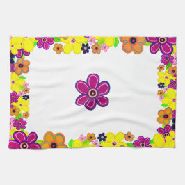 Paño De Cocina Arte de flores luminosas abstractas