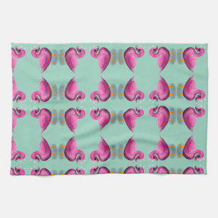 Paño De Cocina Arte de guardería adorable de patito rosa kawaii y