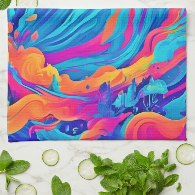 Paño De Cocina Arte de Halloween fantasma espectral (Doblado)