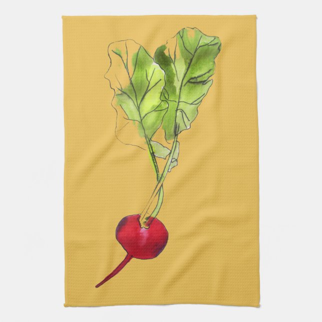 Paño De Cocina Arte de ilustracion de acuarela vegetal y radical (Vertical)