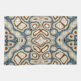 Paño De Cocina Arte de la tribu Verde azulada de cadera azul de c