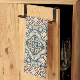 Paño De Cocina Arte de la tribu Verde azulada de cadera azul de c