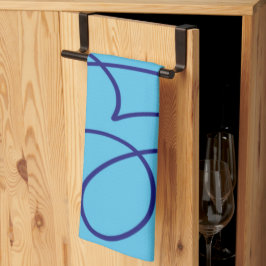 Paño De Cocina Arte de línea contemporánea en azul