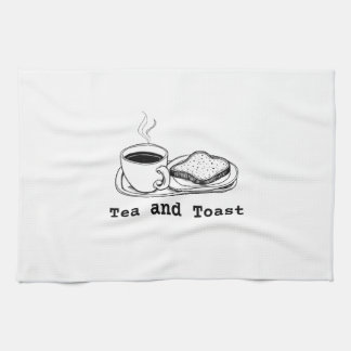 Paño De Cocina Arte de línea dibujado a mano minimalista de té y