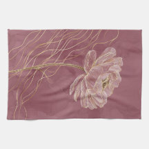 Arte de línea floral dorado rosa polvoriento elega