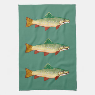 Paño De Cocina Arte de los pescados de la trucha