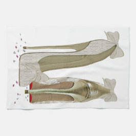 Paño De Cocina Arte de los tacones altos de la boda