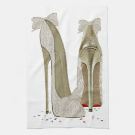 Paño De Cocina Arte de los tacones altos de la boda