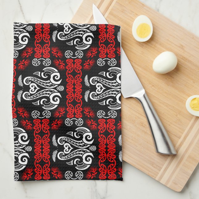 Paño De Cocina Arte de Nueva Zelanda Maorí (Doblado Cuarto)