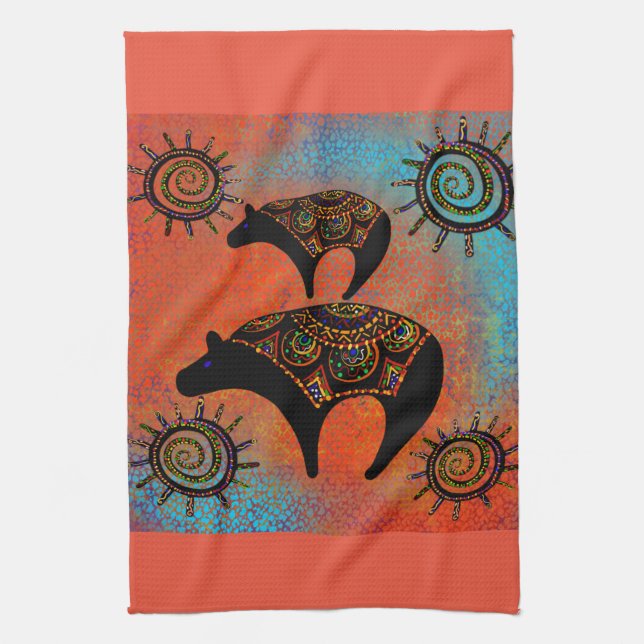 PAÑO DE COCINA ARTE DE OSO SUROESTE (Vertical)