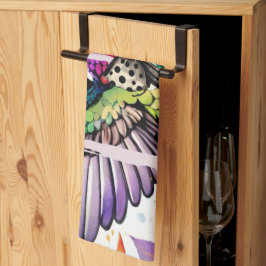 Paño De Cocina Arte de Pájaro de Pincelada