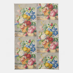 Paño De Cocina Arte de Pared Botánico Floral Pastel Elegante Vint