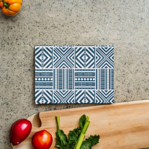 Paño De Cocina Arte de patrones tribales azules