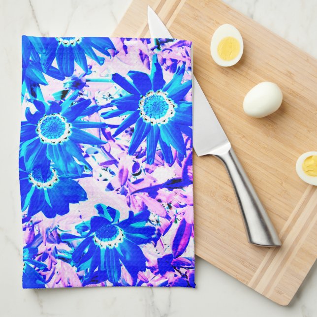Paño De Cocina Arte de poder de flor azul (Doblado Cuarto)
