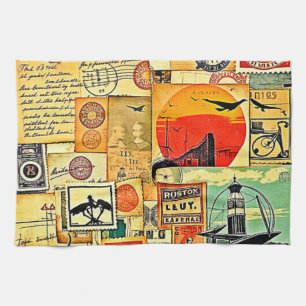 Paño De Cocina Arte de postales para viajes de vintage