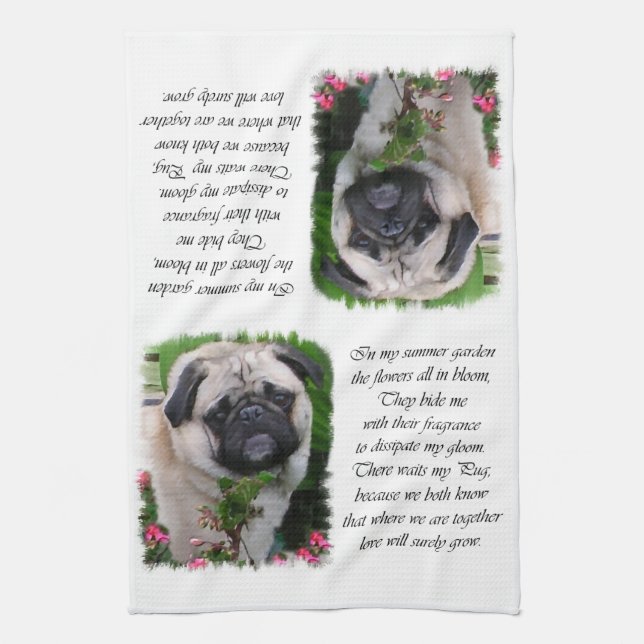 Paño De Cocina Arte de Pug Lovers (Vertical)