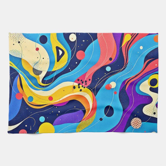 Paño De Cocina Arte de ritmo cósmico (Horizontal)