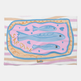 Paño De Cocina Arte de sardinas lindas