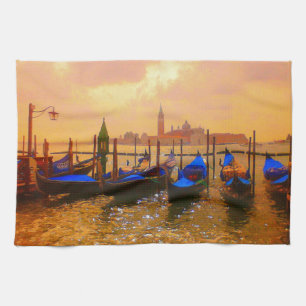Paño De Cocina Arte de Viajes en el Gran Canal de Venecia y Gondo